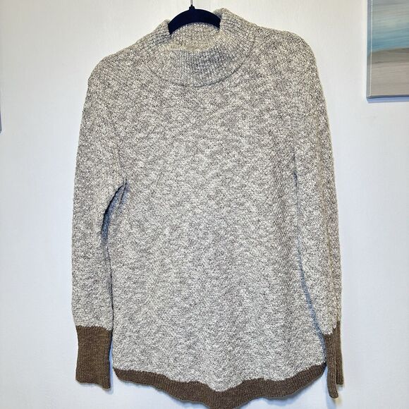 LL Bean Signature Sweater Womens S Mock Neck Linen Blend Pullover Casual - Picture 1 of 7